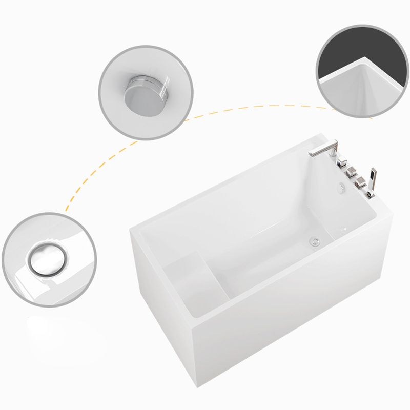 Contemporary Style White Acrylic Tub Rectangular Soaking Tub for Home Clearhalo 'Bathroom Remodel & Bathroom Fixtures' 'Bathtubs' 'Home Improvement' 'home_improvement' 'home_improvement_bathtubs' 'Showers & Bathtubs' 1200x1200_b4ef9c2c-aa36-4a46-8927-8e9d390fcd8c