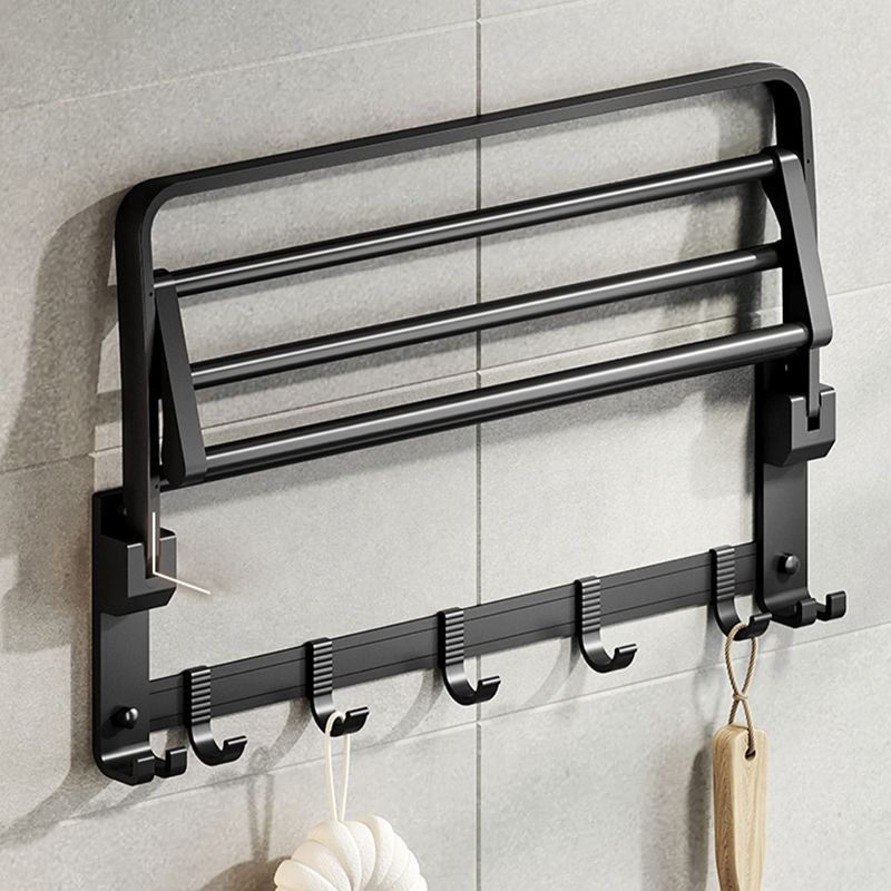 Aluminum Modern 7-Piece Bathroom Accessory Set Black Bathroom Hardware Clearhalo 'Bathroom Hardware Sets' 'Bathroom Hardware' 'Bathroom Remodel & Bathroom Fixtures' 'bathroom_hardware_sets' 'Home Improvement' 'home_improvement' 'home_improvement_bathroom_hardware_sets' 1200x1200_b510e04d-6f1c-4c99-b747-c50aced0ec13