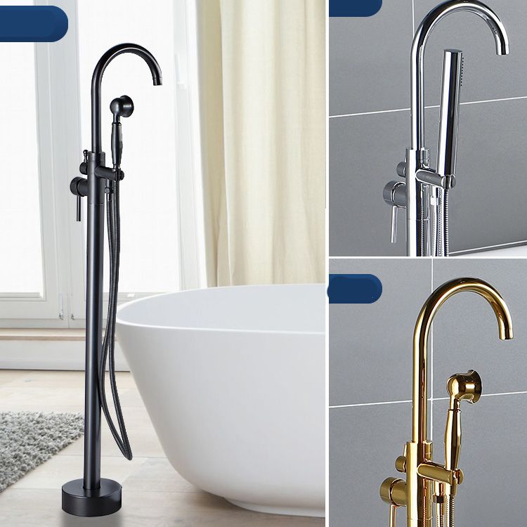 Modern Freestanding Bathtub Faucet Brass One Handle Freestanding Bathtub Faucet Clearhalo 'Bathroom Remodel & Bathroom Fixtures' 'Bathtub Faucets' 'bathtub_faucets' 'Home Improvement' 'home_improvement' 'home_improvement_bathtub_faucets' 1200x1200_b511743f-95b1-4da9-a26f-c759c6e13aeb