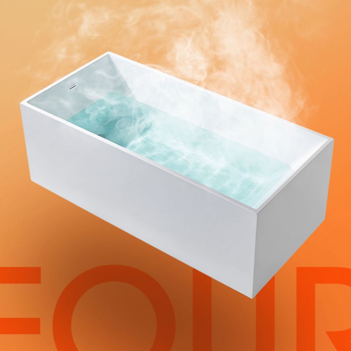 Modern Rectangle Acrylic Bathtub Freestand Soaking Bathtub with Drain Bath Tub Clearhalo 'Bathroom Remodel & Bathroom Fixtures' 'Bathtubs' 'Home Improvement' 'home_improvement' 'home_improvement_bathtubs' 'Showers & Bathtubs' 1200x1200_b51bf9b8-a758-4f83-a5b6-27cdab14ada3