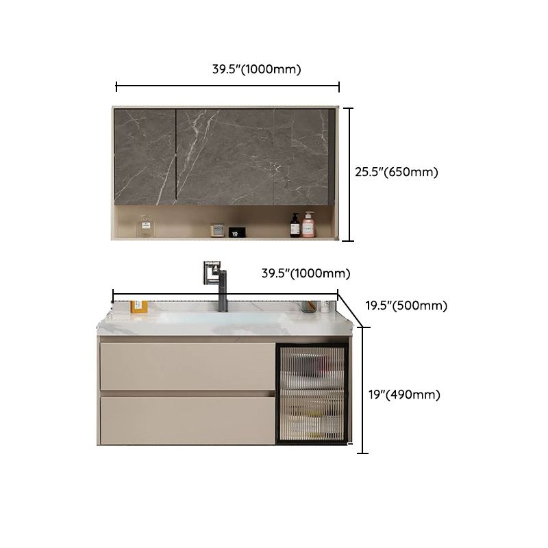 Single Sink Bathroom Vanity Set White 2 Drawers Wall-Mounted Wood Frame Rectangular Clearhalo 'Bathroom Remodel & Bathroom Fixtures' 'Bathroom Vanities' 'bathroom_vanities' 'Home Improvement' 'home_improvement' 'home_improvement_bathroom_vanities' 1200x1200_b523682c-6a33-4fa2-b5c8-0f0cfc1e8341