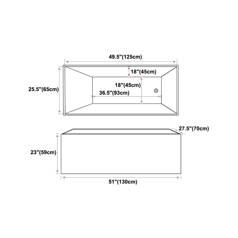 Modern Rectangular Tub Acrylic Freestanding Bathtub for Home Clearhalo 'Bathroom Remodel & Bathroom Fixtures' 'Bathtubs' 'Home Improvement' 'home_improvement' 'home_improvement_bathtubs' 'Showers & Bathtubs' 1200x1200_b53ddf5c-5b97-4f13-bce1-b5d265c4280e