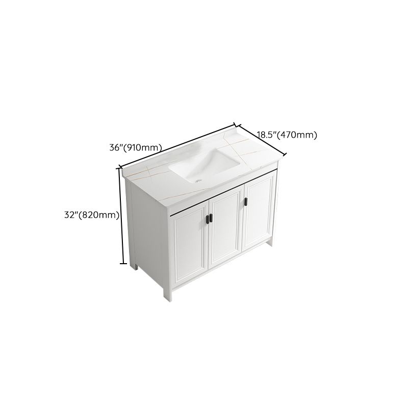 Freestanding Bathroom Vanity Single Sink White Modern Rectangular Vanity Set Clearhalo 'Bathroom Remodel & Bathroom Fixtures' 'Bathroom Vanities' 'bathroom_vanities' 'Home Improvement' 'home_improvement' 'home_improvement_bathroom_vanities' 1200x1200_b548e2cd-ccc5-42b5-9f0e-df493bdccbde