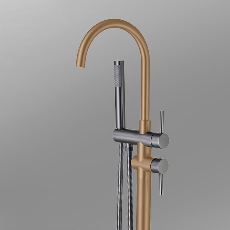 Floor Mounted Copper Freestanding Tub Filler Freestanding High Arc Tub Filler Trim Clearhalo 'Bathroom Remodel & Bathroom Fixtures' 'Bathtub Faucets' 'bathtub_faucets' 'Home Improvement' 'home_improvement' 'home_improvement_bathtub_faucets' 1200x1200_b54fa8ca-6e02-4e9e-9146-8967f9006024