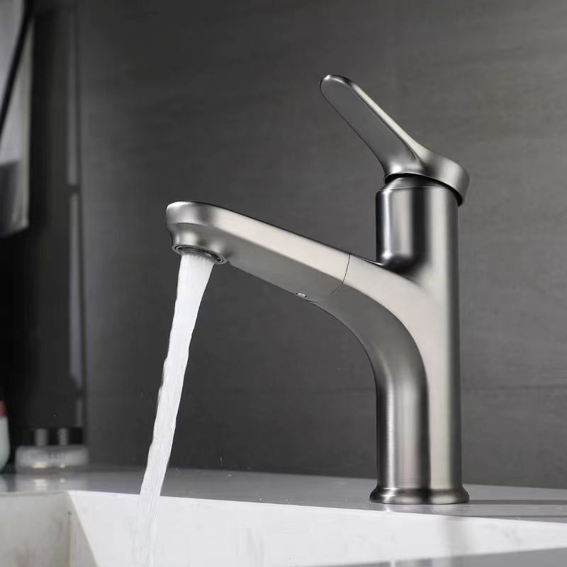 Modern Vessel Faucet Brass Lever Handle Swivel Spout Bathroom Vessel Faucet Clearhalo 'Bathroom Remodel & Bathroom Fixtures' 'Bathroom Sink Faucets' 'Bathroom Sinks & Faucet Components' 'bathroom_sink_faucets' 'Home Improvement' 'home_improvement' 'home_improvement_bathroom_sink_faucets' 1200x1200_b555cb77-87ee-4fa3-a64b-75b6c055db62