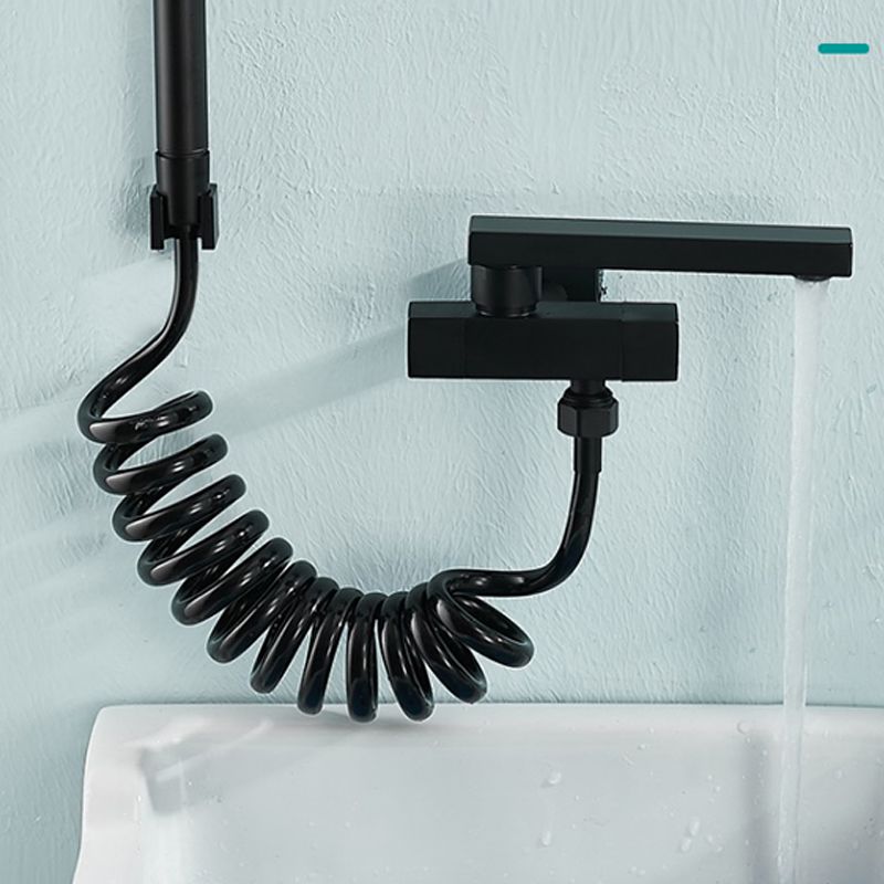 Modern Tub Filler Wall Mount Handshower Swivel Copper Tub Filler with Single Lever Handle Clearhalo 'Bathroom Remodel & Bathroom Fixtures' 'Bathtub Faucets' 'bathtub_faucets' 'Home Improvement' 'home_improvement' 'home_improvement_bathtub_faucets' 1200x1200_b5a7f888-7054-4e01-9148-830cf8c15f28