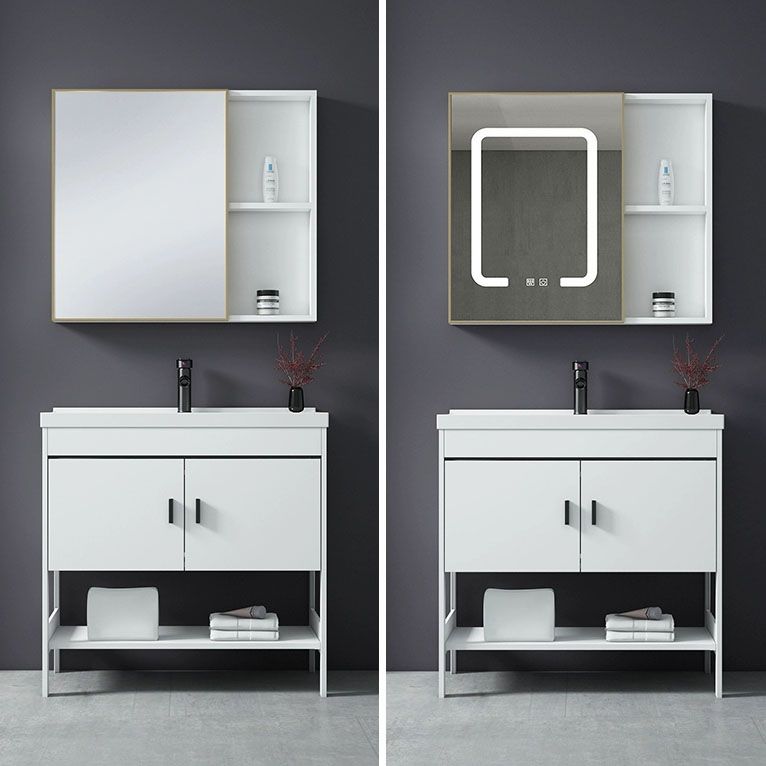 Freestanding Modern Sink Included Bath Vanity in White for Bathroom Clearhalo 'Bathroom Remodel & Bathroom Fixtures' 'Bathroom Vanities' 'bathroom_vanities' 'Home Improvement' 'home_improvement' 'home_improvement_bathroom_vanities' 1200x1200_b5aa74e4-1088-41bb-9c2d-d5624cc7a7d2