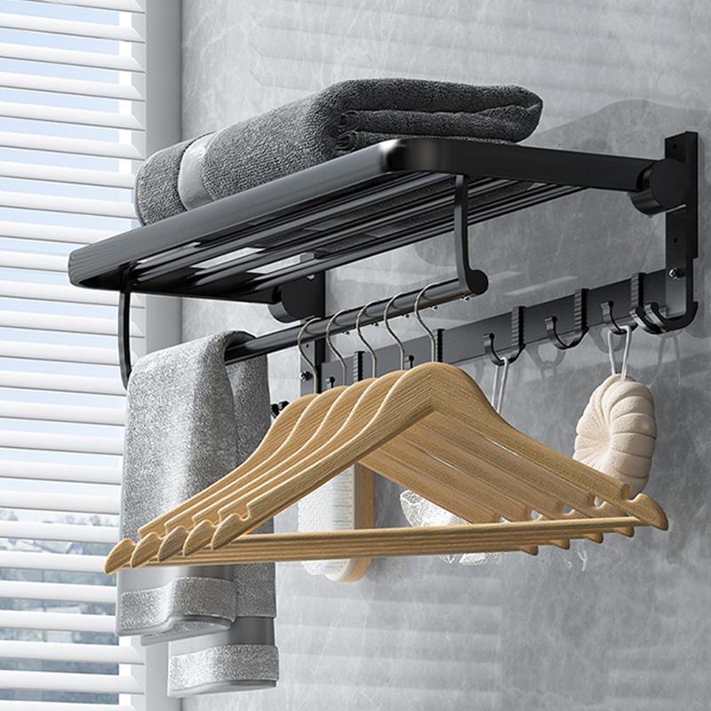 Classic Bath Hardware Set in Aluminum Black Finish Robe Hooks/ Towel Bar Clearhalo 'Bathroom Hardware Sets' 'Bathroom Hardware' 'Bathroom Remodel & Bathroom Fixtures' 'bathroom_hardware_sets' 'Home Improvement' 'home_improvement' 'home_improvement_bathroom_hardware_sets' 1200x1200_b5ad8885-db3d-4a88-9488-f5c76fb293d7