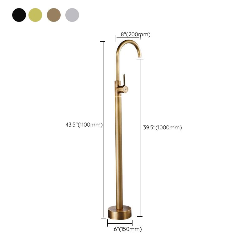 Traditional Floor Mounted Metal Freestanding Tub Filler High Arc Freestanding Faucet Clearhalo 'Bathroom Remodel & Bathroom Fixtures' 'Bathtub Faucets' 'bathtub_faucets' 'Home Improvement' 'home_improvement' 'home_improvement_bathtub_faucets' 1200x1200_b5d2e331-5875-4b93-a7e9-1b5a2118ea11