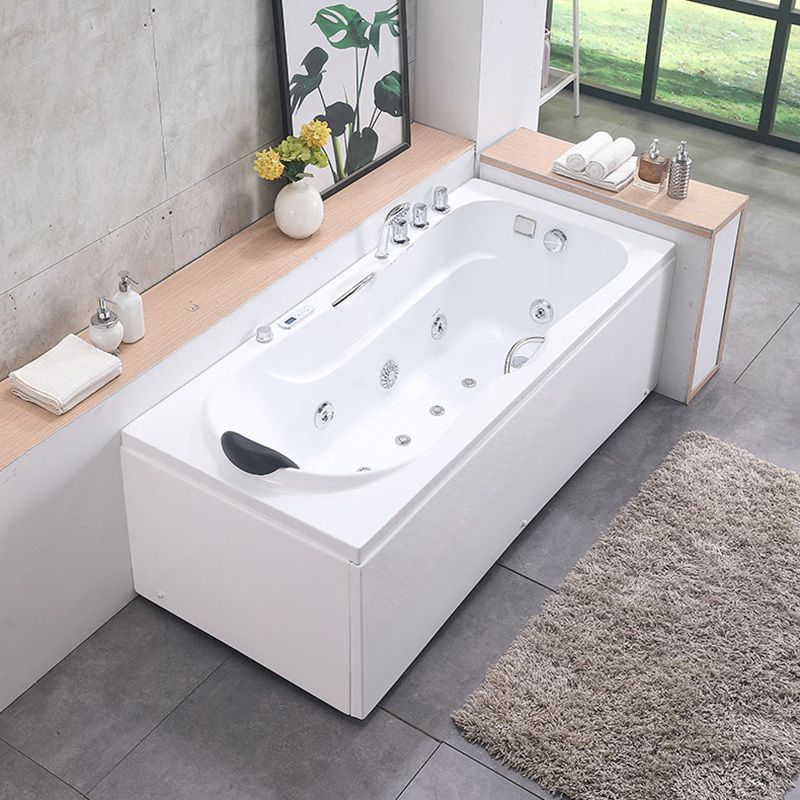 Modern Acrylic Rectangular Bathroom Bathtub with Drain White Tub Clearhalo 'Bathroom Remodel & Bathroom Fixtures' 'Bathtubs' 'Home Improvement' 'home_improvement' 'home_improvement_bathtubs' 'Showers & Bathtubs' 1200x1200_b5ea1bb5-3f07-48b8-92ee-7036e714511a