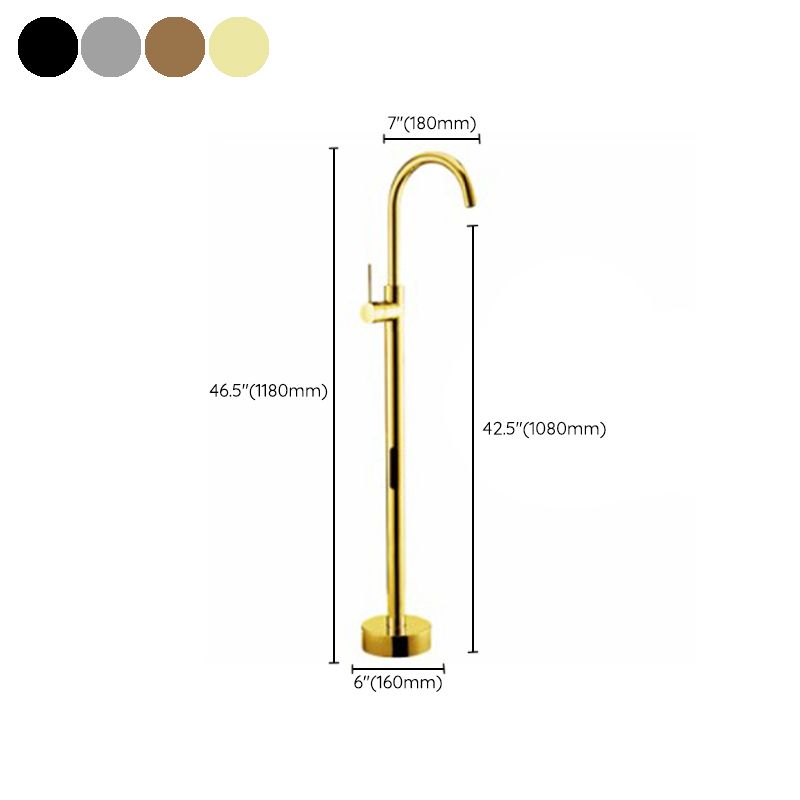 Floor Mounted Copper Bathroom Tub Faucet Set Freestanding High Arc Tub Filler Trim Clearhalo 'Bathroom Remodel & Bathroom Fixtures' 'Bathtub Faucets' 'bathtub_faucets' 'Home Improvement' 'home_improvement' 'home_improvement_bathtub_faucets' 1200x1200_b5ef681c-d3ca-4f1b-b582-554cc7d7c95f