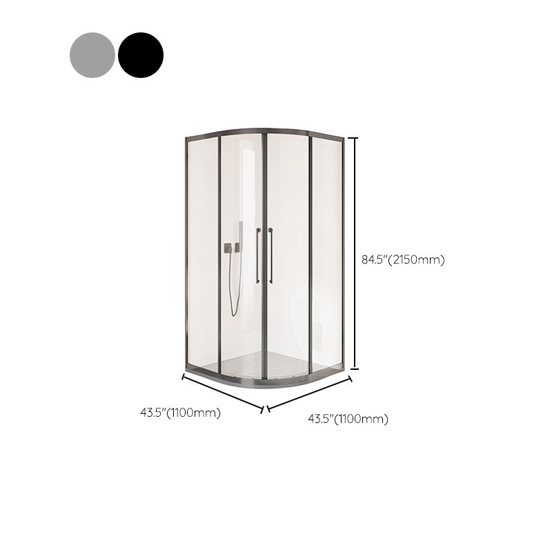 Semi-Frameless Tempered Glass Shower Enclosure with Pedestal Half-Framed Shower Enclosure Clearhalo 'Bathroom Remodel & Bathroom Fixtures' 'Home Improvement' 'home_improvement' 'home_improvement_shower_stalls_enclosures' 'Shower Stalls & Enclosures' 'shower_stalls_enclosures' 'Showers & Bathtubs' 1200x1200_b5f23ba5-1778-4f06-98c7-bf2dd264bcde