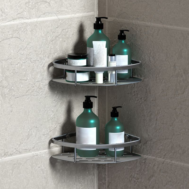 3-Piece Modern Bathroom Accessory Set Aluminum Bath Shelf in Silver Clearhalo 'Bathroom Hardware Sets' 'Bathroom Hardware' 'Bathroom Remodel & Bathroom Fixtures' 'bathroom_hardware_sets' 'Home Improvement' 'home_improvement' 'home_improvement_bathroom_hardware_sets' 1200x1200_b60c0b0c-8127-4caa-83c2-b95245e69919