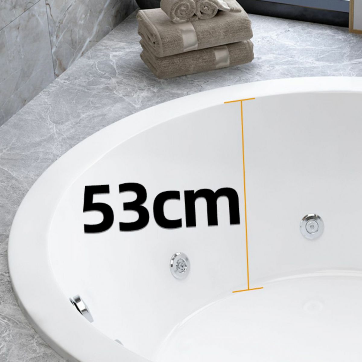 Modern Round Drop-in Bathtub Acrylic Soaking/Air Bathtub in White Clearhalo 'Bathroom Remodel & Bathroom Fixtures' 'Bathtubs' 'Home Improvement' 'home_improvement' 'home_improvement_bathtubs' 'Showers & Bathtubs' 1200x1200_b6122587-597f-48ed-afcf-82ebe15bd4be