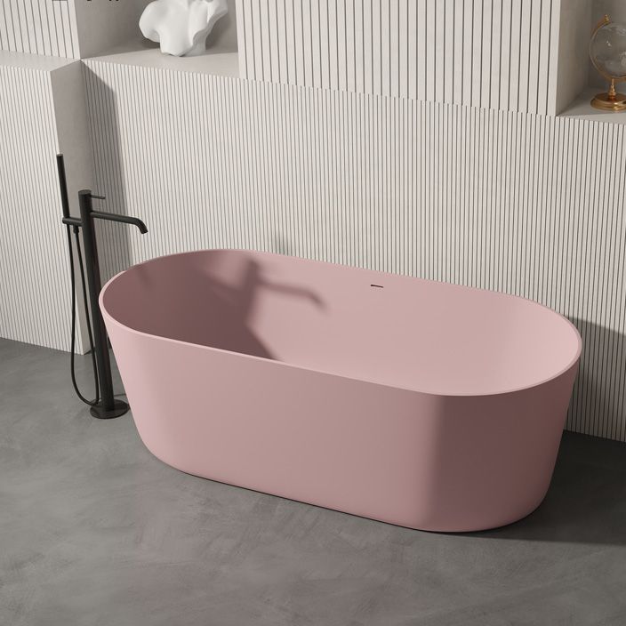 Oval Antique Finish Soaking Bathtub Back to Wall Modern Bath Tub Clearhalo 'Bathroom Remodel & Bathroom Fixtures' 'Bathtubs' 'Home Improvement' 'home_improvement' 'home_improvement_bathtubs' 'Showers & Bathtubs' 1200x1200_b6467629-c393-46a5-8015-6037a2af02a5