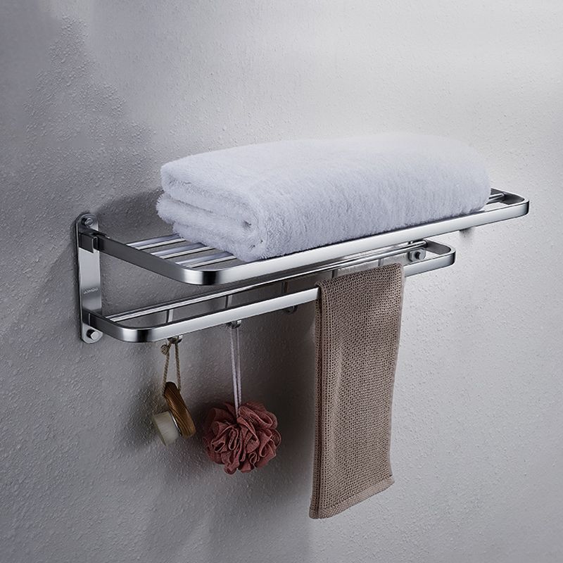 Contemporary Bathroom Accessory Set in Aluminum with Towel Bar/Bath Shelf Clearhalo 'Bathroom Hardware Sets' 'Bathroom Hardware' 'Bathroom Remodel & Bathroom Fixtures' 'bathroom_hardware_sets' 'Home Improvement' 'home_improvement' 'home_improvement_bathroom_hardware_sets' 1200x1200_b648bfc2-bfa4-4b85-9baf-ed358532b9f7