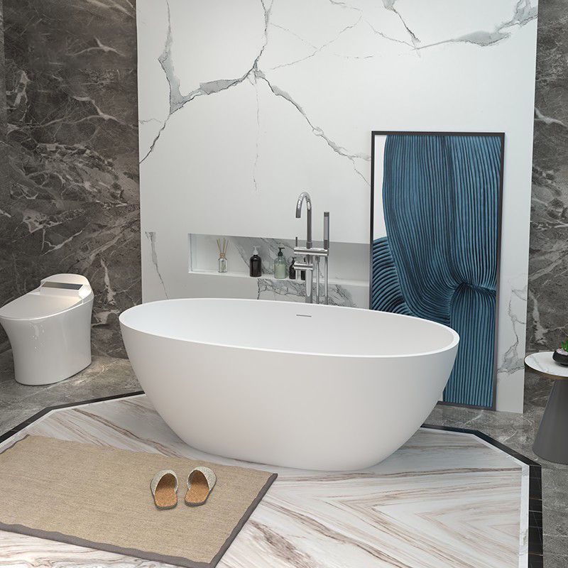 Modern Stone Oval Bathtub Antique Finish Freestanding Bath Tub Clearhalo 'Bathroom Remodel & Bathroom Fixtures' 'Bathtubs' 'Home Improvement' 'home_improvement' 'home_improvement_bathtubs' 'Showers & Bathtubs' 1200x1200_b656b60f-4c3f-4445-ba72-59bf5fa026f2