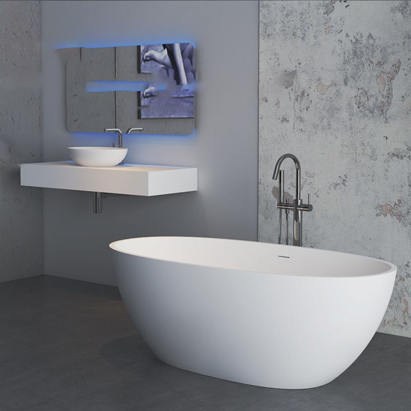 Stone Soaking Bathtub Antique Finish Back to Wall Oval Bath Tub Clearhalo 'Bathroom Remodel & Bathroom Fixtures' 'Bathtubs' 'Home Improvement' 'home_improvement' 'home_improvement_bathtubs' 'Showers & Bathtubs' 1200x1200_b660f582-df0f-4fcf-90e3-ad3deaba229b