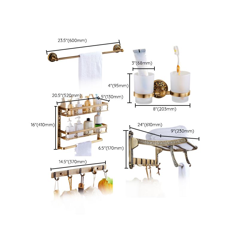 Traditional Bathroom Accessories Hardware Set Brass Bathroom Hardware Clearhalo 'Bathroom Hardware Sets' 'Bathroom Hardware' 'Bathroom Remodel & Bathroom Fixtures' 'bathroom_hardware_sets' 'Home Improvement' 'home_improvement' 'home_improvement_bathroom_hardware_sets' 1200x1200_b67661db-8f83-4631-97b5-dd5a44181a60