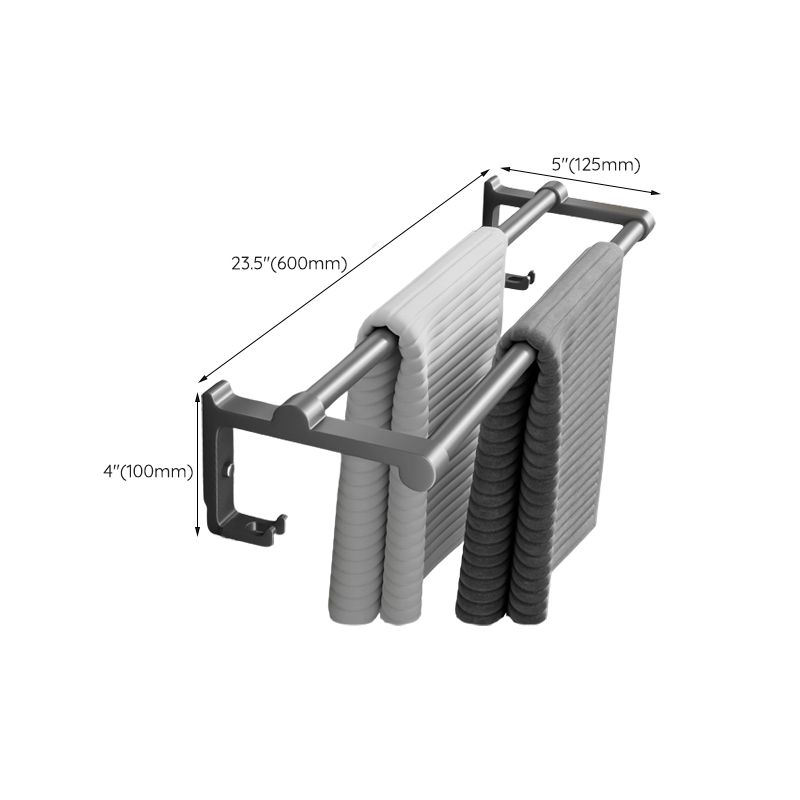 Gray Bathroom Accessory As Individual Or As a Set with Towel Bar/Bath Shelf/Robe Hooks Clearhalo 'Bathroom Hardware Sets' 'Bathroom Hardware' 'Bathroom Remodel & Bathroom Fixtures' 'bathroom_hardware_sets' 'Home Improvement' 'home_improvement' 'home_improvement_bathroom_hardware_sets' 1200x1200_b69779a1-fd92-4215-ab6e-4f70f7fe0937