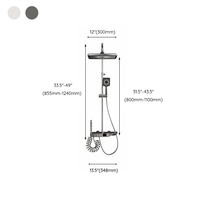 Bathroom Shower System Adjustable Water Flow Wall Mounted Shower Head Combo Clearhalo 'Bathroom Remodel & Bathroom Fixtures' 'Home Improvement' 'home_improvement' 'home_improvement_shower_faucets' 'Shower Faucets & Systems' 'shower_faucets' 'Showers & Bathtubs Plumbing' 'Showers & Bathtubs' 1200x1200_b6b072e4-b495-4ca8-a3f4-6c88ef98e030