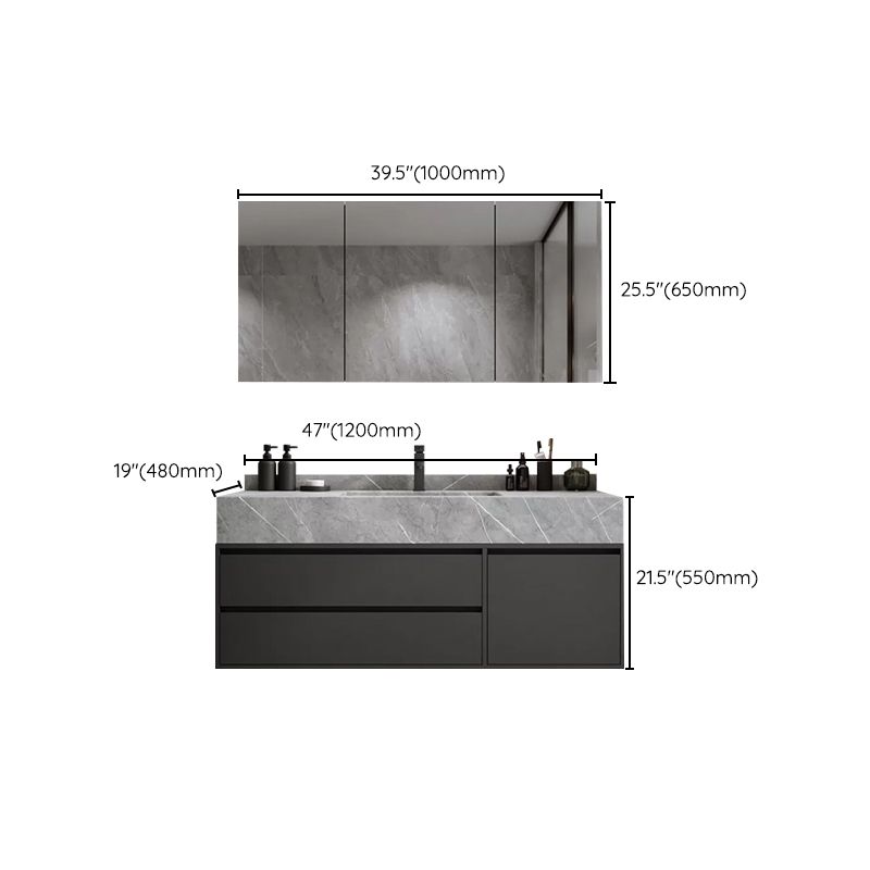 Modern Bathroom Sink Vanity Wall Mount Vanity Set with Mirror Clearhalo 'Bathroom Remodel & Bathroom Fixtures' 'Bathroom Vanities' 'bathroom_vanities' 'Home Improvement' 'home_improvement' 'home_improvement_bathroom_vanities' 1200x1200_b6f3d6e6-bb96-4001-9bb0-08f20f1252eb