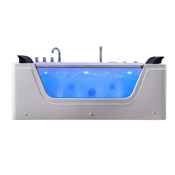 Stand Alone White Bathtub Acrylic Rectangular Modern Center Bath Clearhalo 'Bathroom Remodel & Bathroom Fixtures' 'Bathtubs' 'Home Improvement' 'home_improvement' 'home_improvement_bathtubs' 'Showers & Bathtubs' 1200x1200_b72fc742-b139-4dd8-93d8-247ff399f572