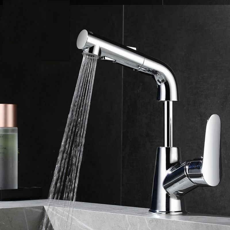 Contemporary Vessel Faucet Copper Single Handle Low Arc Retractable Vessel Faucet Clearhalo 'Bathroom Remodel & Bathroom Fixtures' 'Bathroom Sink Faucets' 'Bathroom Sinks & Faucet Components' 'bathroom_sink_faucets' 'Home Improvement' 'home_improvement' 'home_improvement_bathroom_sink_faucets' 1200x1200_b737515a-2887-4115-8564-0aa5de8cc815