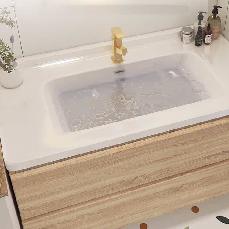 Drawers Bath Vanity Wood Mirror Rectangle Single Sink Wall Mount Vanity Set Clearhalo 'Bathroom Remodel & Bathroom Fixtures' 'Bathroom Vanities' 'bathroom_vanities' 'Home Improvement' 'home_improvement' 'home_improvement_bathroom_vanities' 1200x1200_b75b05ed-6e9a-4e8f-bbbf-920ed48006dd