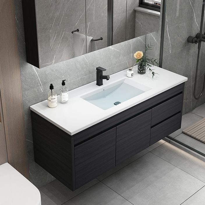 Rectangular Bathroom Vanity Single-Sink Modern Ceramic Wall Mount Vanity Set Clearhalo 'Bathroom Remodel & Bathroom Fixtures' 'Bathroom Vanities' 'bathroom_vanities' 'Home Improvement' 'home_improvement' 'home_improvement_bathroom_vanities' 1200x1200_b78b3141-7e2e-4b19-a9a4-98475634a64c