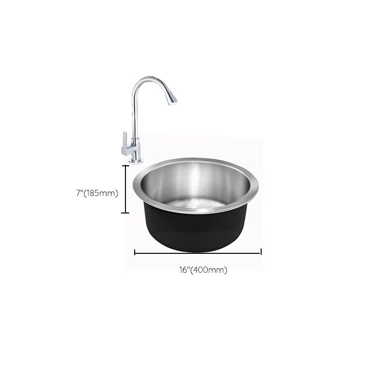 Contemporary Single Bowl Kitchen Sink Round Stainless Steel Sink with Drain Strainer Kit Clearhalo 'Home Improvement' 'home_improvement' 'home_improvement_kitchen_sinks' 'Kitchen Remodel & Kitchen Fixtures' 'Kitchen Sinks & Faucet Components' 'Kitchen Sinks' 'kitchen_sinks' 1200x1200_b790f396-3f69-4737-ac4c-674b0765ba62