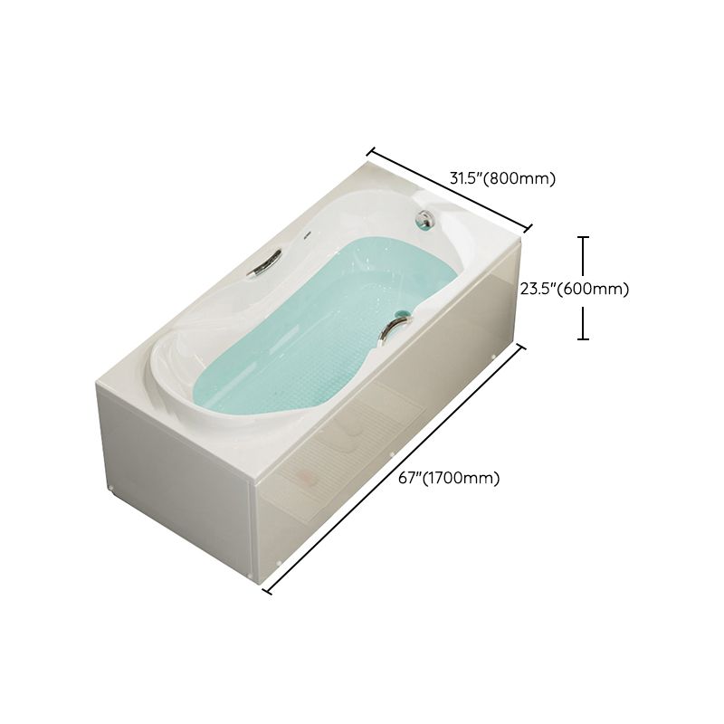 Freestanding Acrylic Bathtub Soaking White Square Modern Back to Wall Bathtub Clearhalo 'Bathroom Remodel & Bathroom Fixtures' 'Bathtubs' 'Home Improvement' 'home_improvement' 'home_improvement_bathtubs' 'Showers & Bathtubs' 1200x1200_b7d9479a-e741-4ca9-8171-f672d8b0e583