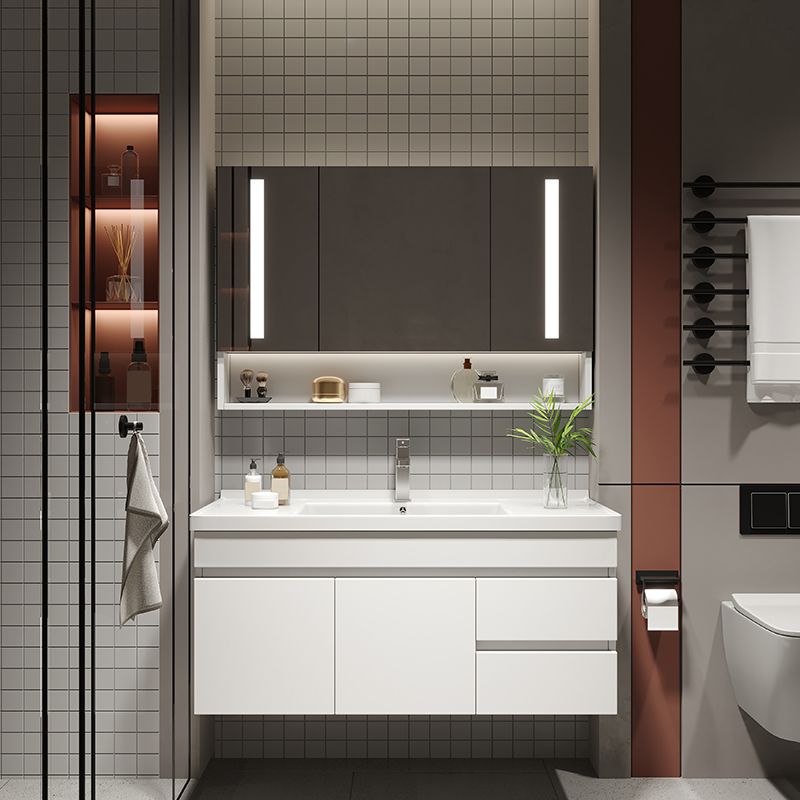 Glam Bathroom Sink Vanity Wall Mount Bathroom Vanity Set with Mirror Clearhalo 'Bathroom Remodel & Bathroom Fixtures' 'Bathroom Vanities' 'bathroom_vanities' 'Home Improvement' 'home_improvement' 'home_improvement_bathroom_vanities' 1200x1200_b7de7fce-0754-4cb4-84a2-f94b02d3cedf