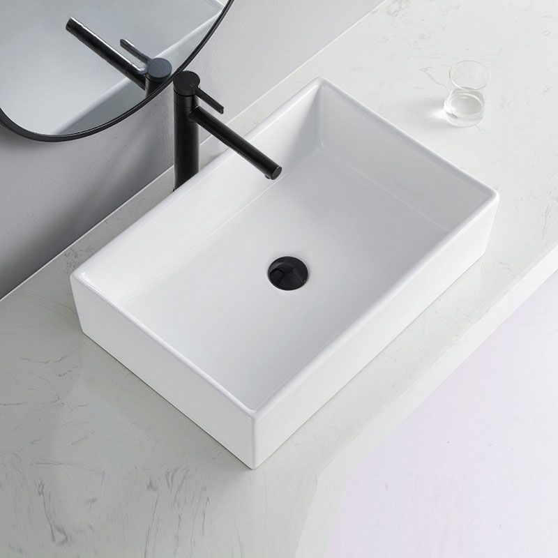 Contemporary Bathroom Sink Porcelain Rectangular Vessel Lavatory Sink Only Clearhalo 'Bathroom Remodel & Bathroom Fixtures' 'Bathroom Sinks & Faucet Components' 'Bathroom Sinks' 'bathroom_sink' 'Home Improvement' 'home_improvement' 'home_improvement_bathroom_sink' 1200x1200_b7e0d197-6402-4947-b102-8963e180382b