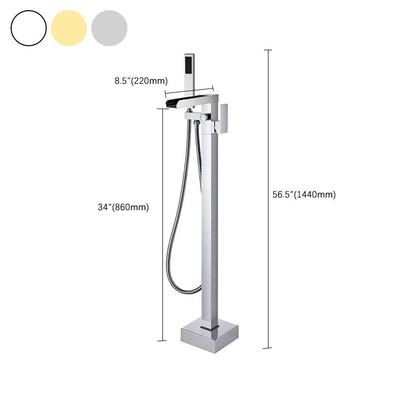 Floor Mounted Waterfall Freestanding Tub Filler Single Handle Freestanding Tub Filler Trim Clearhalo 'Bathroom Remodel & Bathroom Fixtures' 'Bathtub Faucets' 'bathtub_faucets' 'Home Improvement' 'home_improvement' 'home_improvement_bathtub_faucets' 1200x1200_b8111b15-4990-4da8-8525-cf0bac4d2321