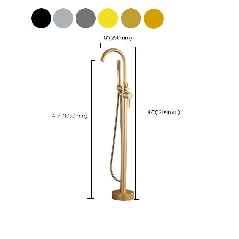 Modern Style Freestanding Tub Filler Copper Floor Mount Freestanding Tub Filler Clearhalo 'Bathroom Remodel & Bathroom Fixtures' 'Bathtub Faucets' 'bathtub_faucets' 'Home Improvement' 'home_improvement' 'home_improvement_bathtub_faucets' 1200x1200_b81b33f7-6f82-4479-9d65-0e8290368439