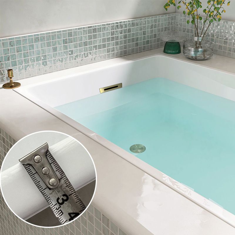 Modern Acrylic Rectangle Embedded with Drain Bath Tub and Overflow Hole Clearhalo 'Bathroom Remodel & Bathroom Fixtures' 'Bathtubs' 'Home Improvement' 'home_improvement' 'home_improvement_bathtubs' 'Showers & Bathtubs' 1200x1200_b81c7565-286b-4145-9098-996b684fbabc