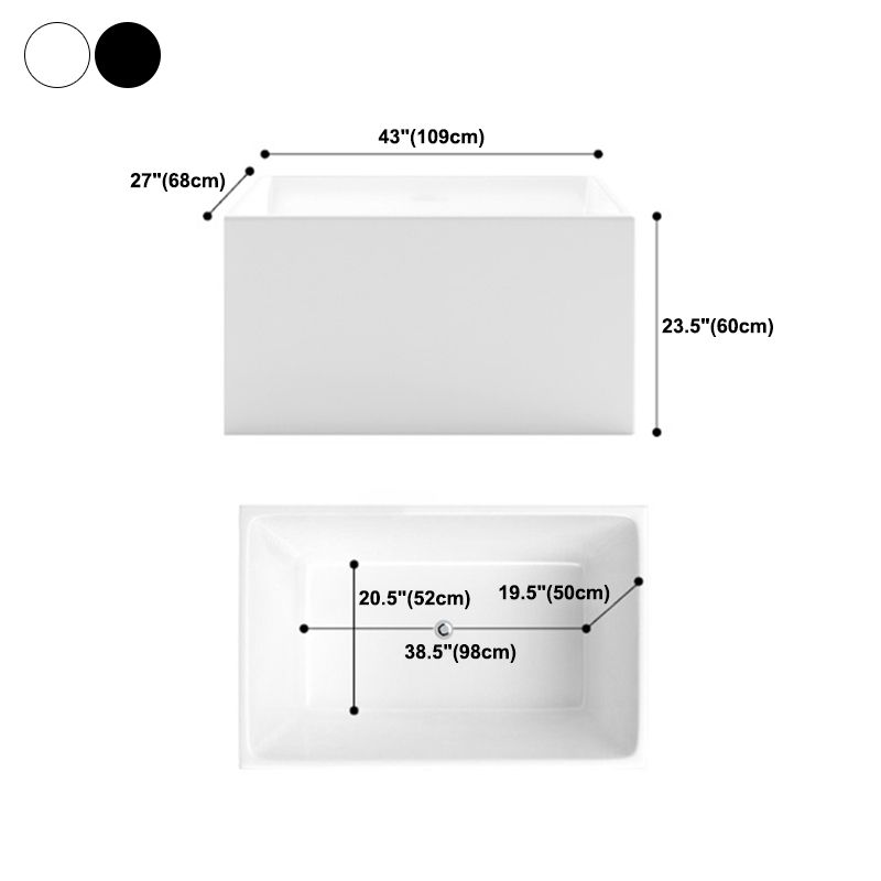 Modern Acrylic Alcove Bathtub 23.6" H Rectangular Bath Tub for Home Clearhalo 'Bathroom Remodel & Bathroom Fixtures' 'Bathtubs' 'Home Improvement' 'home_improvement' 'home_improvement_bathtubs' 'Showers & Bathtubs' 1200x1200_b81cc26a-1810-4092-87d7-1fcb37cb682b