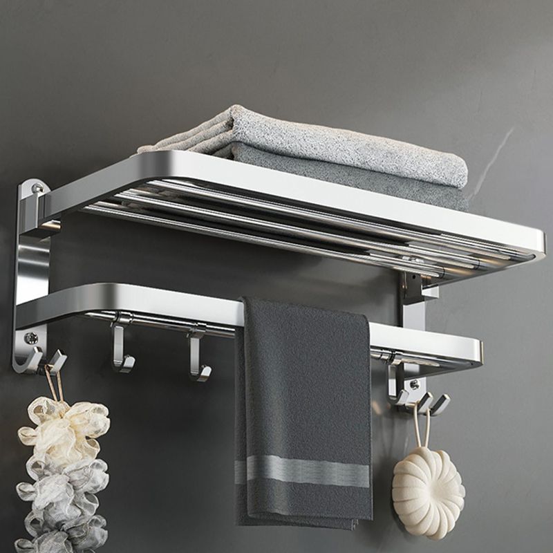 Contemporary Polished Chrome Bathroom Accessory Set with Towel Bar & Bath Shelf Clearhalo 'Bathroom Hardware Sets' 'Bathroom Hardware' 'Bathroom Remodel & Bathroom Fixtures' 'bathroom_hardware_sets' 'Home Improvement' 'home_improvement' 'home_improvement_bathroom_hardware_sets' 1200x1200_b81d4e3f-69b5-4b91-92fa-80692dadaffe