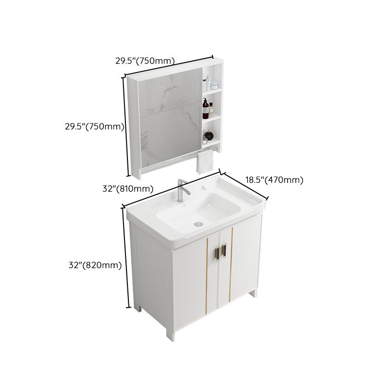 Modern Bathroom Vanity White Metal Frame Single-Sink Wall Mount Vanity Set Clearhalo 'Bathroom Remodel & Bathroom Fixtures' 'Bathroom Vanities' 'bathroom_vanities' 'Home Improvement' 'home_improvement' 'home_improvement_bathroom_vanities' 1200x1200_b8243449-2169-4f25-a80f-0f22ae8d4094