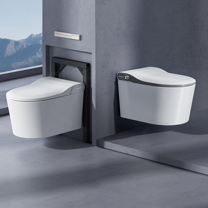 Elongated Contemporary Wall Hung Toilet Set with Wireless Remote Control Clearhalo 'Bathroom Remodel & Bathroom Fixtures' 'Bidets' 'Home Improvement' 'home_improvement' 'home_improvement_bidets' 'Toilets & Bidets' 1200x1200_b830f6bb-e707-4450-96a5-07b4286513ed