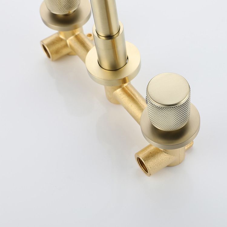 Wall Mounted Faucet Glam Style Two-Handle Faucet for Bathroom Clearhalo 'bathroom_sink_faucets' 'Conjuntos de Torneiras de Lavatório e Banheiro' 'home_improvement' 'home_improvement_bathroom_sink_faucets' 'Mobiliário Doméstico' 'Página inicial' 'Renovação e equipamento de casa de banho' 'Torneira para lavatório de banheiro' 1200x1200_b835cf69-2554-4acf-b7cb-e7fefdf7d137