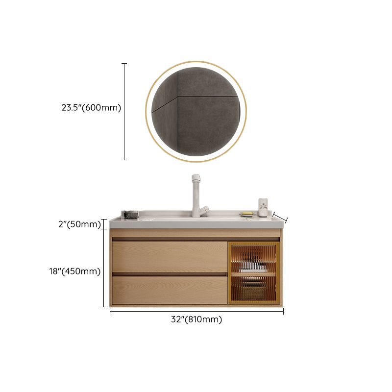 Wall Mount Vanity Mirror Single Sink Rectangle Door Wood Vanity with Drawers Clearhalo 'Bathroom Remodel & Bathroom Fixtures' 'Bathroom Vanities' 'bathroom_vanities' 'Home Improvement' 'home_improvement' 'home_improvement_bathroom_vanities' 1200x1200_b84171d4-2cf3-41a2-8aa7-16516de29f92