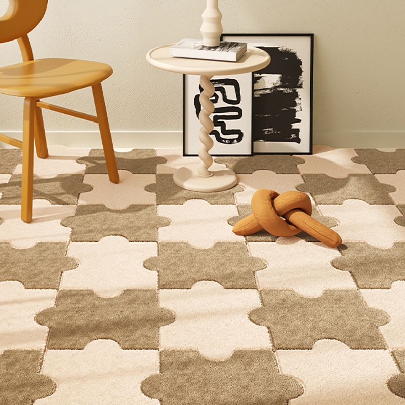 Modern Carpet Tiles Soft Shag Puzzle Detail Stain Resistant Carpet Tiles Clearhalo 'Carpet Tiles & Carpet Squares' 'carpet_tiles_carpet_squares' 'Flooring 'Home Improvement' 'home_improvement' 'home_improvement_carpet_tiles_carpet_squares' Walls and Ceiling' 1200x1200_b8485172-7e0b-482a-abb3-4cebf1f7a334