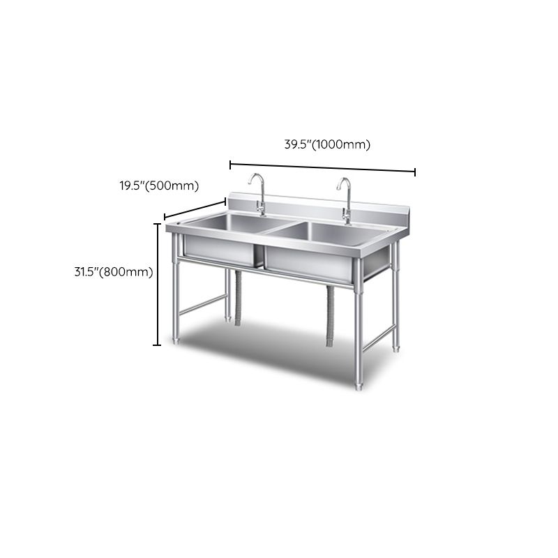 Classic Kitchen Sink Stainless Steel Workstation Sink with Faucet Clearhalo 'Home Improvement' 'home_improvement' 'home_improvement_kitchen_sinks' 'Kitchen Remodel & Kitchen Fixtures' 'Kitchen Sinks & Faucet Components' 'Kitchen Sinks' 'kitchen_sinks' 1200x1200_b84c3a46-8a6e-41ec-b5cb-2dd5b1a38996