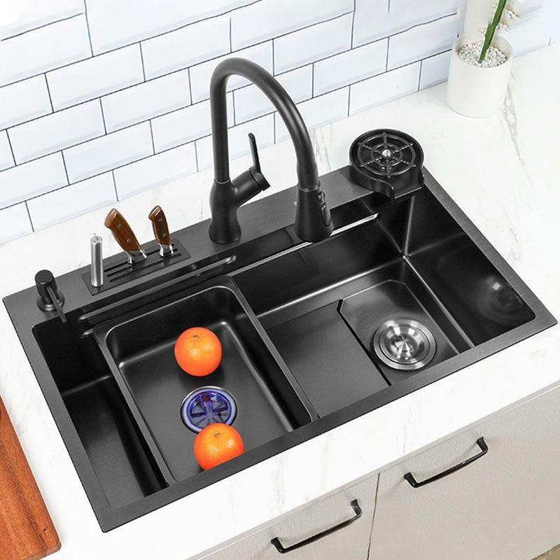 Contemporary Kitchen Sink Stainless Steel Kitchen Sink with Drain Assembly Clearhalo 'Home Improvement' 'home_improvement' 'home_improvement_kitchen_sinks' 'Kitchen Remodel & Kitchen Fixtures' 'Kitchen Sinks & Faucet Components' 'Kitchen Sinks' 'kitchen_sinks' 1200x1200_b84def90-ec1b-437e-a8b5-80457d8747d2