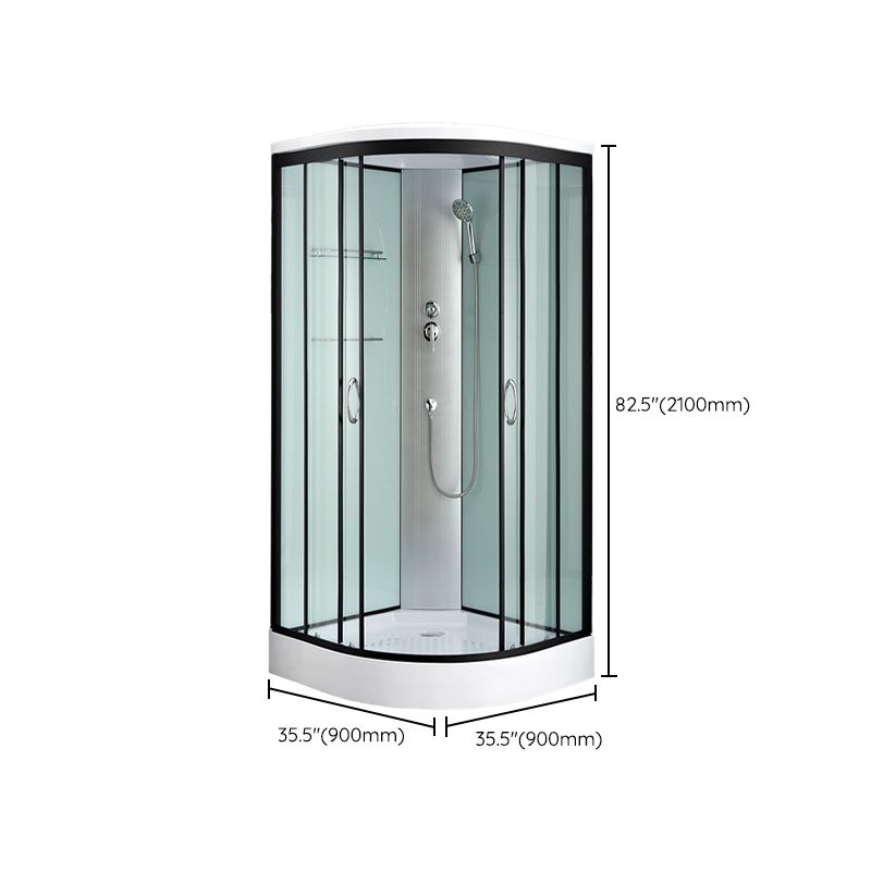 Rounded Shower Stall with Shower Base Tempered Glass Shower Stall Clearhalo 'Bathroom Remodel & Bathroom Fixtures' 'Home Improvement' 'home_improvement' 'home_improvement_shower_stalls_enclosures' 'Shower Stalls & Enclosures' 'shower_stalls_enclosures' 'Showers & Bathtubs' 1200x1200_b89dce67-2a20-465e-a4b5-3e52d39f5eae