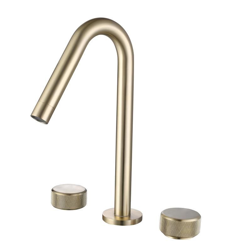 Circular Bathroom Faucet with Gooseneck Arc 3 Hole Widespread Bathroom Sink Faucet Clearhalo 'Bathroom Remodel & Bathroom Fixtures' 'Bathroom Sink Faucets' 'Bathroom Sinks & Faucet Components' 'bathroom_sink_faucets' 'Home Improvement' 'home_improvement' 'home_improvement_bathroom_sink_faucets' 1200x1200_b8b3557a-1d82-4c07-937a-f04375f71fe4