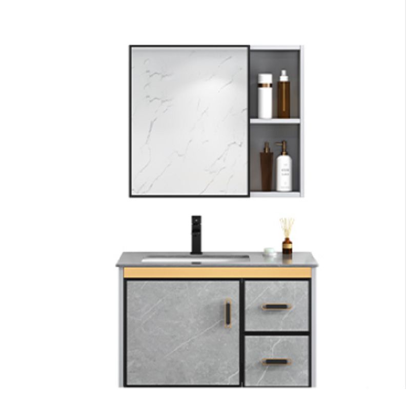 Modern Gray Stone Vanity Set Single-Sink Wall Mount Rectangular Vanity Set Clearhalo 'Bathroom Remodel & Bathroom Fixtures' 'Bathroom Vanities' 'bathroom_vanities' 'Home Improvement' 'home_improvement' 'home_improvement_bathroom_vanities' 1200x1200_b8b6f65b-40cd-4cbc-af95-88359a49c011