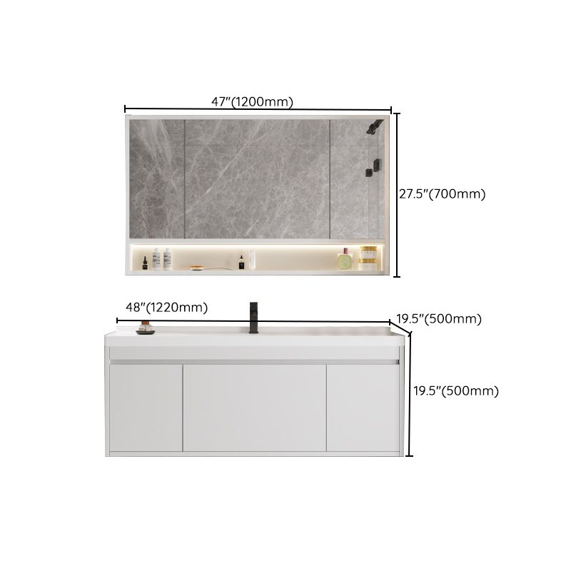 Rectangular Bathroom Vanity Single-Sink Modern White Wall Mount Vanity Set Clearhalo 'Bathroom Remodel & Bathroom Fixtures' 'Bathroom Vanities' 'bathroom_vanities' 'Home Improvement' 'home_improvement' 'home_improvement_bathroom_vanities' 1200x1200_b8c89396-53cb-4fc0-8be8-8135096cd523